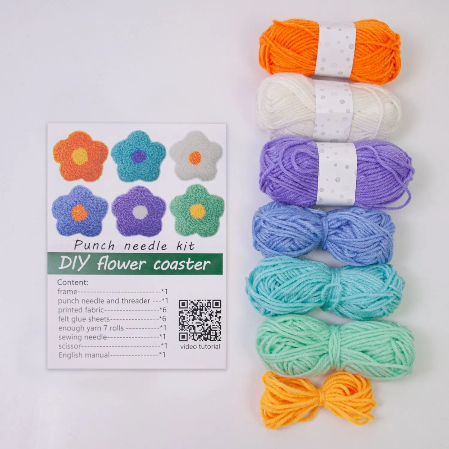 Instock Factory Sale Punch Needle Kit Embroidery Set All in One Needle Punch Flower Coaster Kit DIY Punching Needle for Beginner