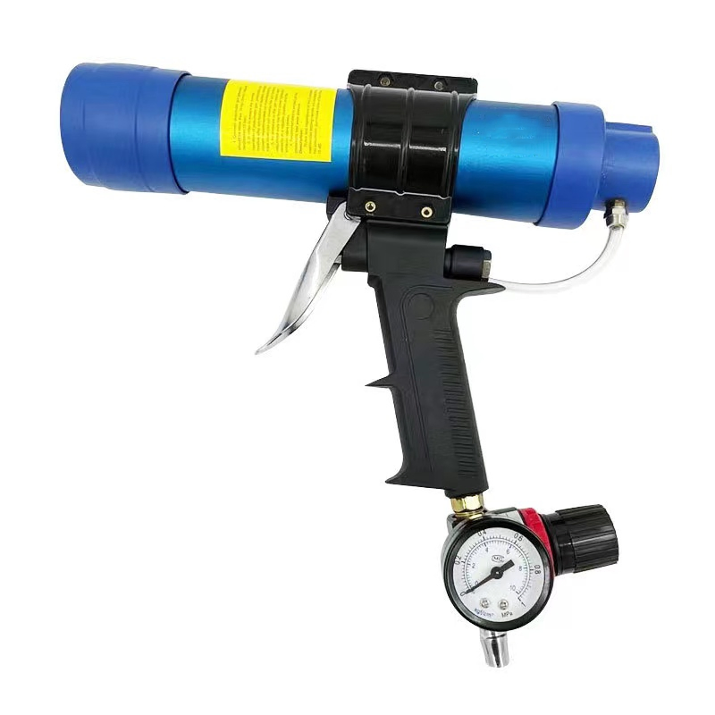 High-Precision 310ml Pneumatic Silicone Caulking Gun with Pressure Gauge