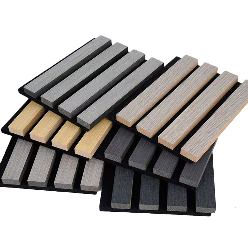 Ceiling Soundproof Slats Laminated Pet Wooden Veneera Acoustic Panel