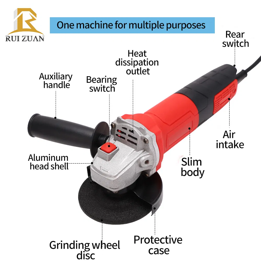 Power Action 21V 115mm Slim Body Portable Electric Angle Grinder Grinding Cutting Machine Electric Angle Grinder