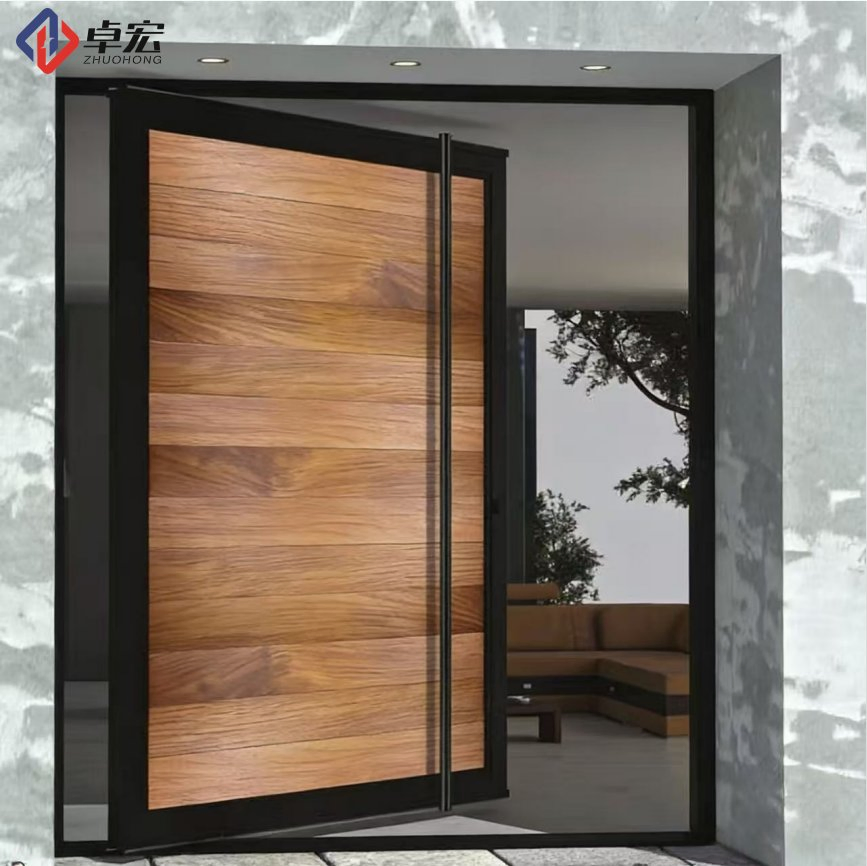 Solid and Durable Metal-Framed Wooden Door