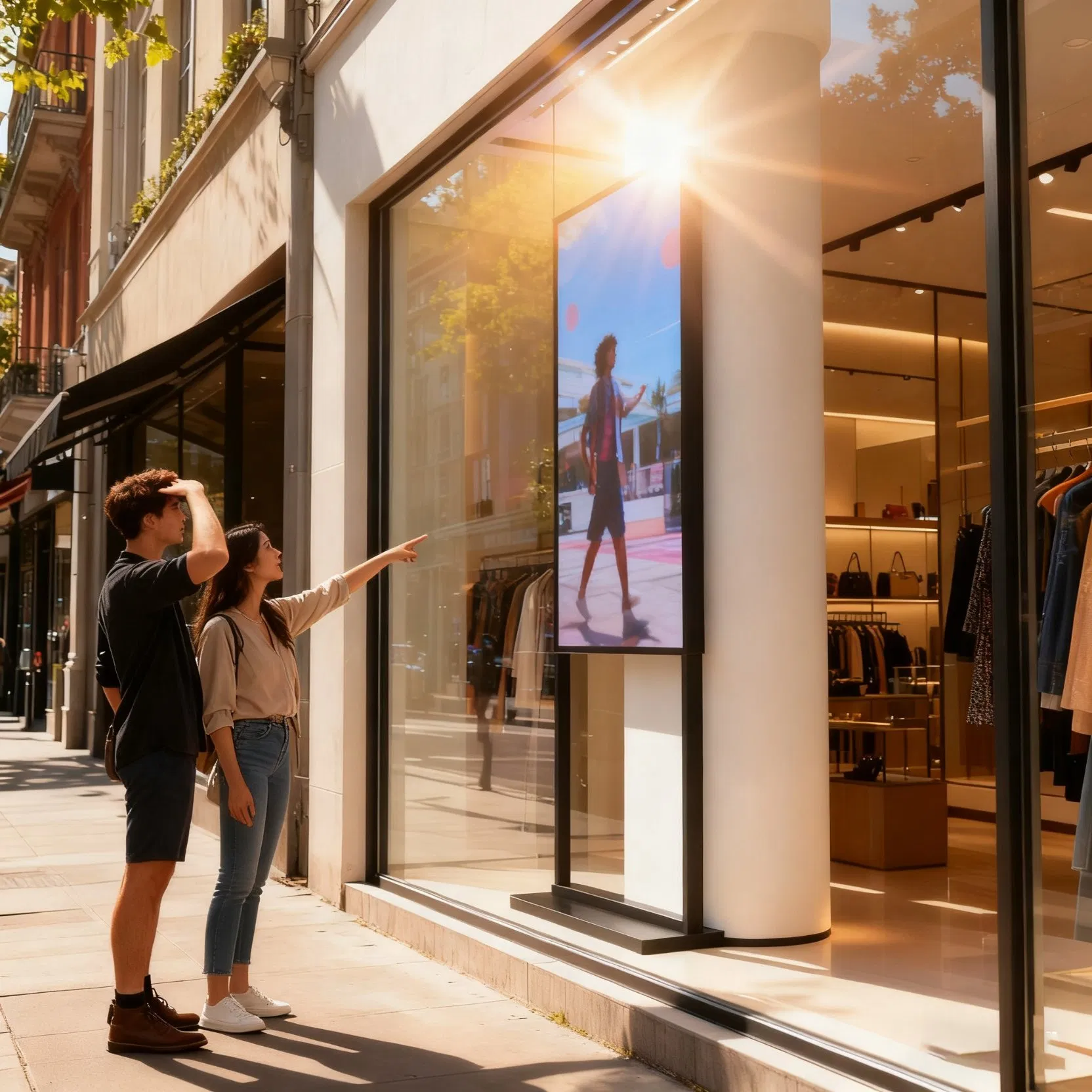 65inch 3000nits Double Side High Brightness Digital Signage 55" Advertising Shop Store LCD Window Facing Display Screen Monitor