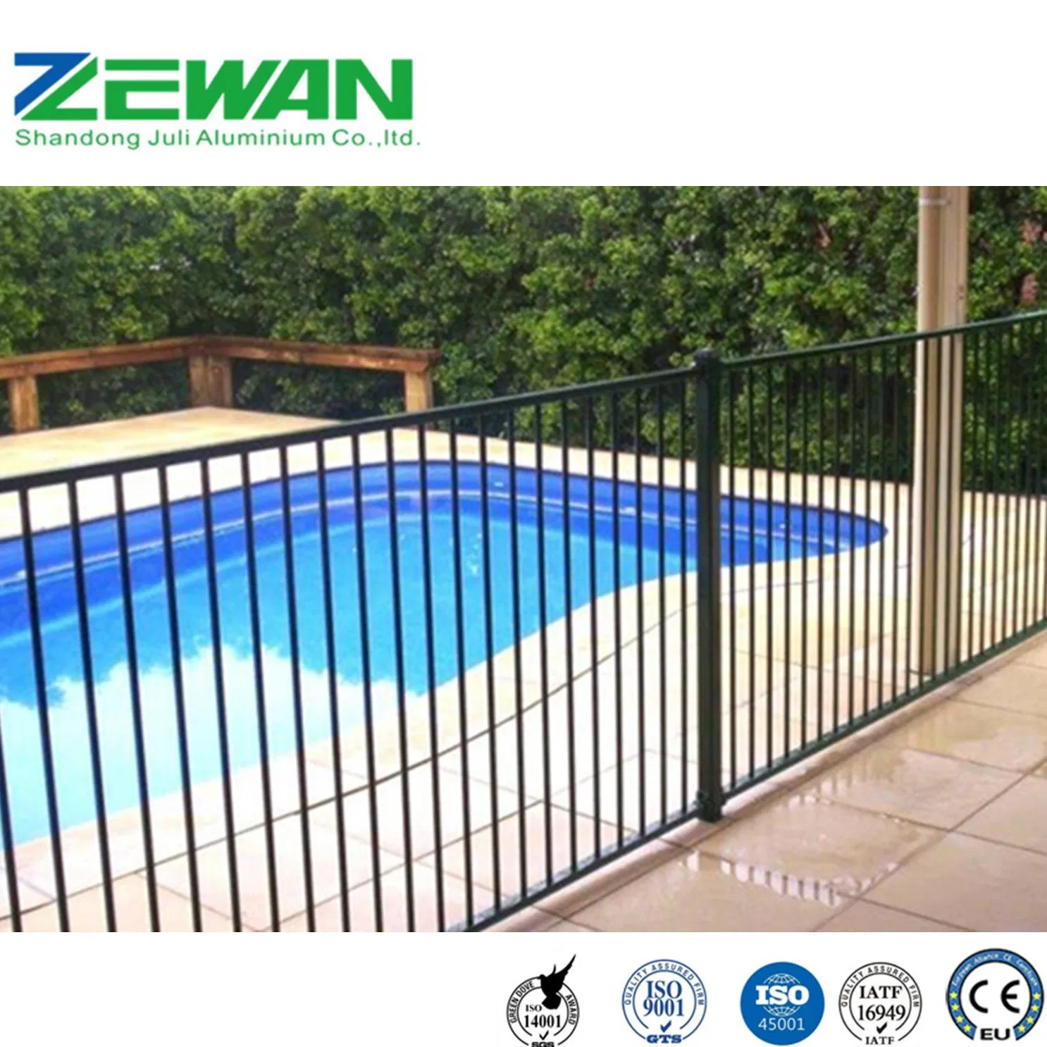 Aluminium Fence and Swimming Pool Fencing Panels Powder Coated Aluminum Fence