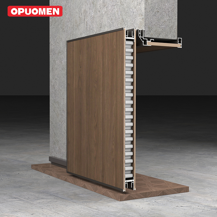 New Ghost Design Aluminum Wood Main Entrance Sliding Door for Apartment Villa