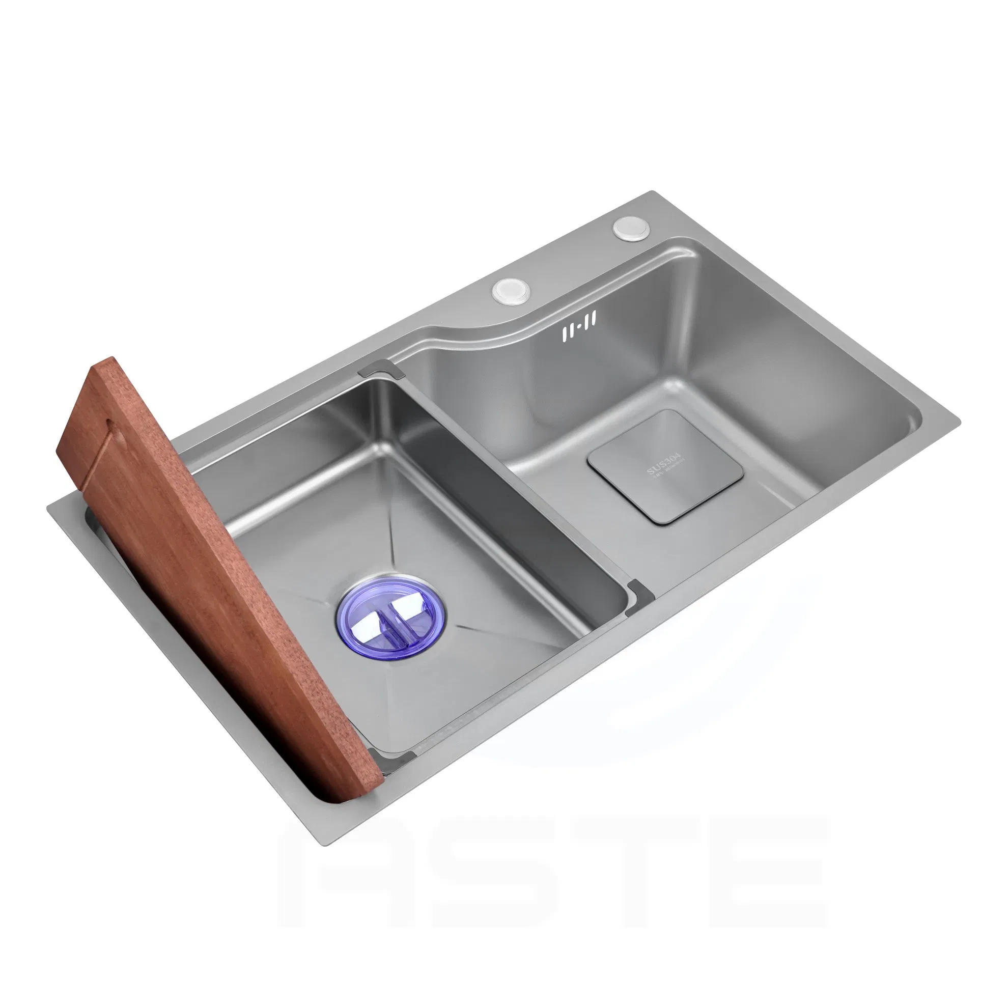 68× 45 Cm with Innovative Drainage System and Multifunction with Accessories Drawn Pressing Stainless Steel 304 Single Bowl Kitchen Sink Spr6845