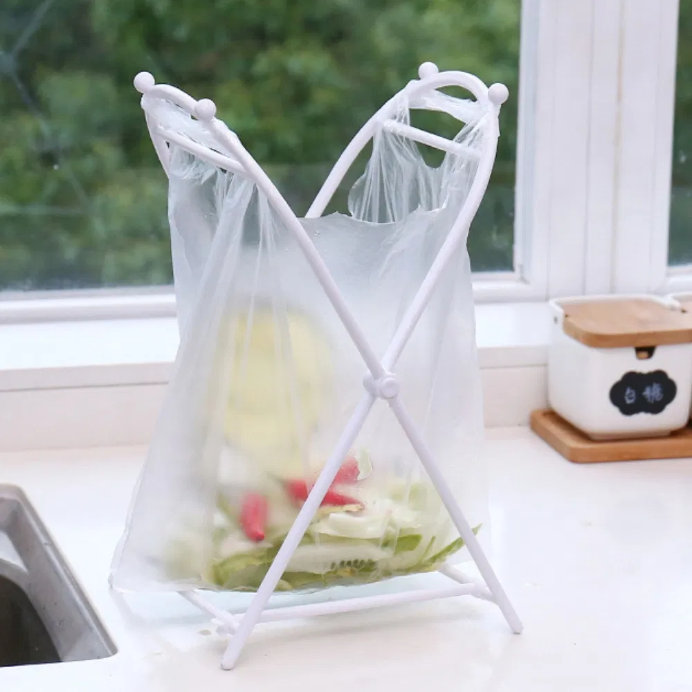 Trash Garbage Plastic Bag Storage Rack Holder Hanging Stand Simple Foldable Bl23208