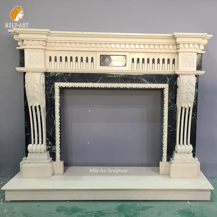 Carving Natural Stone Simple Regency Marble Fireplaces Mantel Surround