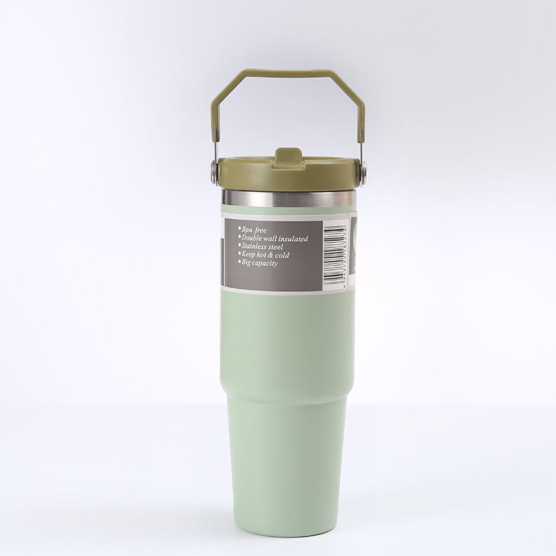 Термос вакуумный с ручкой, 30 oz, сталь