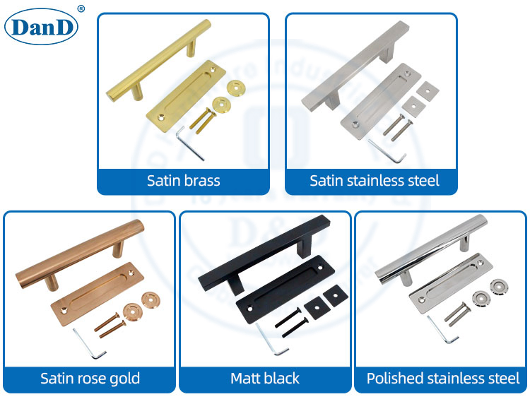 Exterior Barn Door Hardware Black Color Wooden Sliding Door Fitting