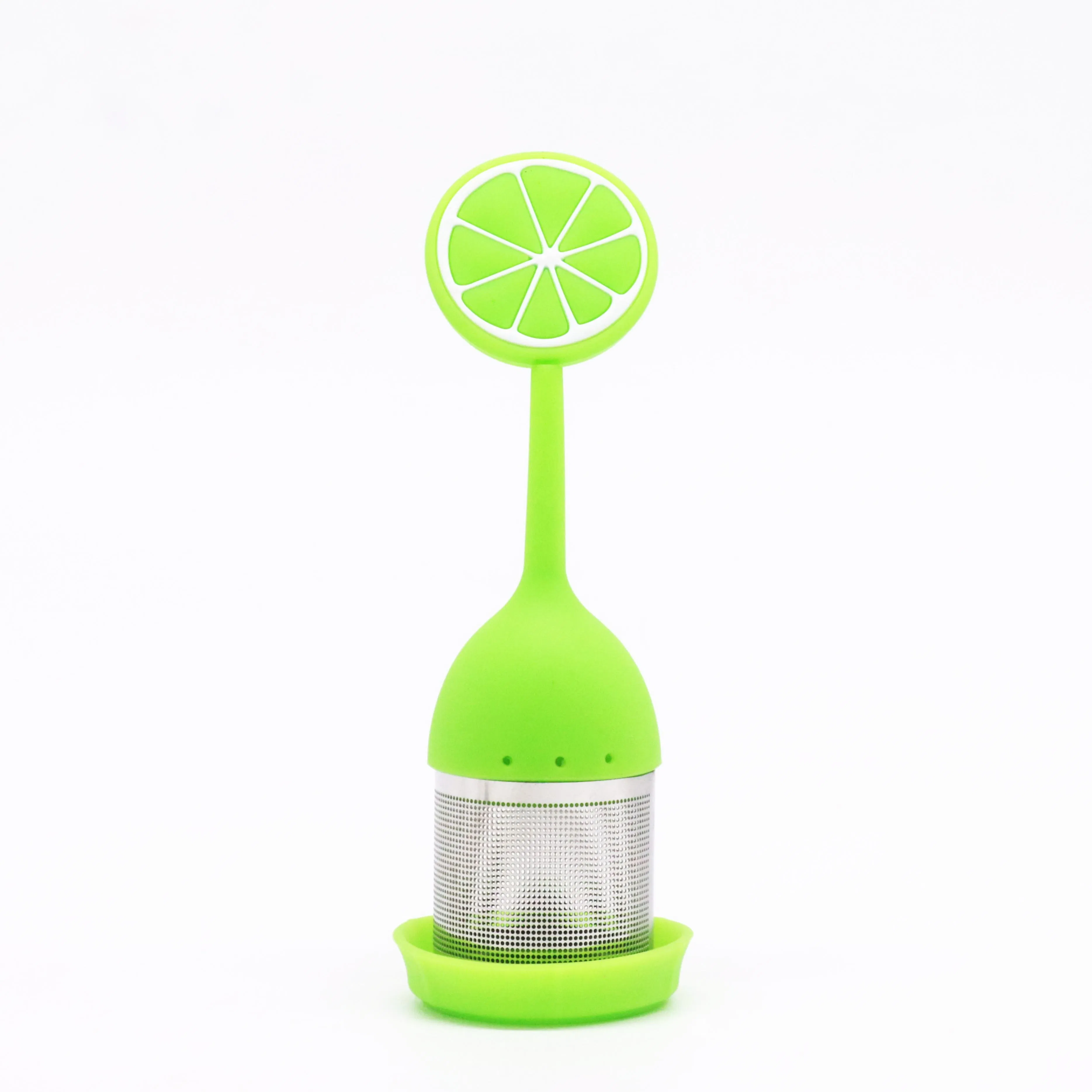 Stainless Steel Tea Infuser Filter with Silicone Handle Drip Tray Loose Leaf