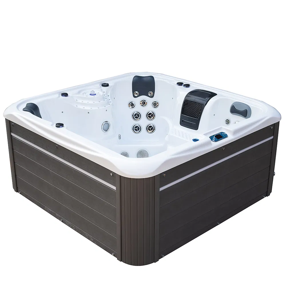 Whirlpool High Quality with LED Light Acrylic Outdoor SPA Massage Bathtub