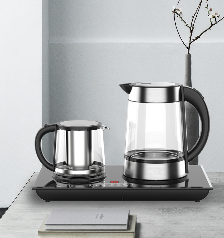 Glass Turkey Tea Maker Machine 1.7L Automatic Eoletcric Hotel Coffee and Tea Samovar Set