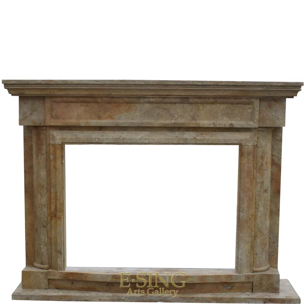 Indoor Usage Large Sculpture French Marble Fireplace Surround
