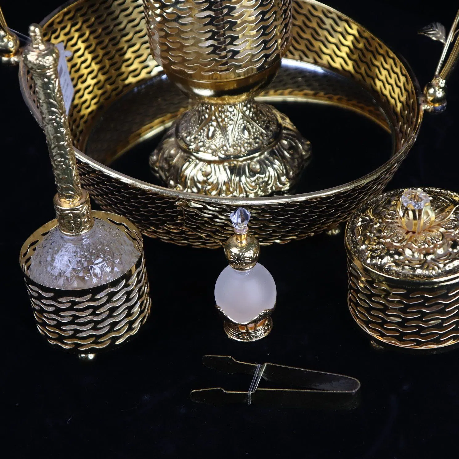 Dubai Metal Basket Iron Frame Home Party Decoration 6-Piece Incense Burner Set