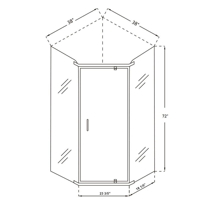 6mm Pivot Shower Door Shower Enclosure Tempered Glass Hinge Shower Door