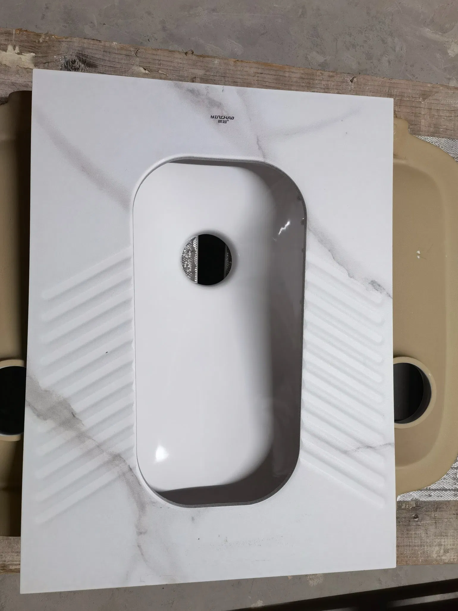 Rock Slab Marble Effect Water Closet S-Trap Squatting Pan Bathroom Ceramic Squat Toilet