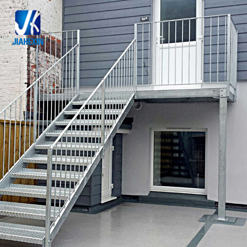 Qingdao Manufacturer Prefabricated Galvanized Steel Stringer Metal Steel Stairs