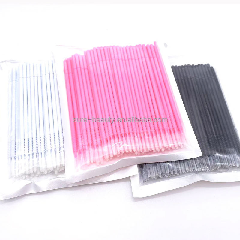 100PCS Long Tip Eyelash Micro Brush for Eyelash Extension Microblading Tattoo