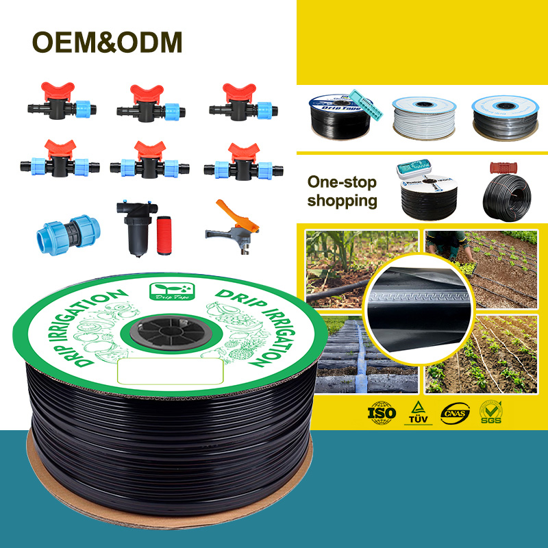 Continuous Drip Emitter T Tape Drip Tape Layflat Dripper Hose Irrigation Belt Line PE Labyrinth Tape for Garden and Farm Irrigation System