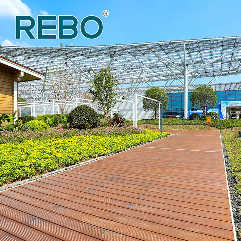 Mothproof Durable Bamboo Engineered Wood Carbonized Pavilion Decking Plank