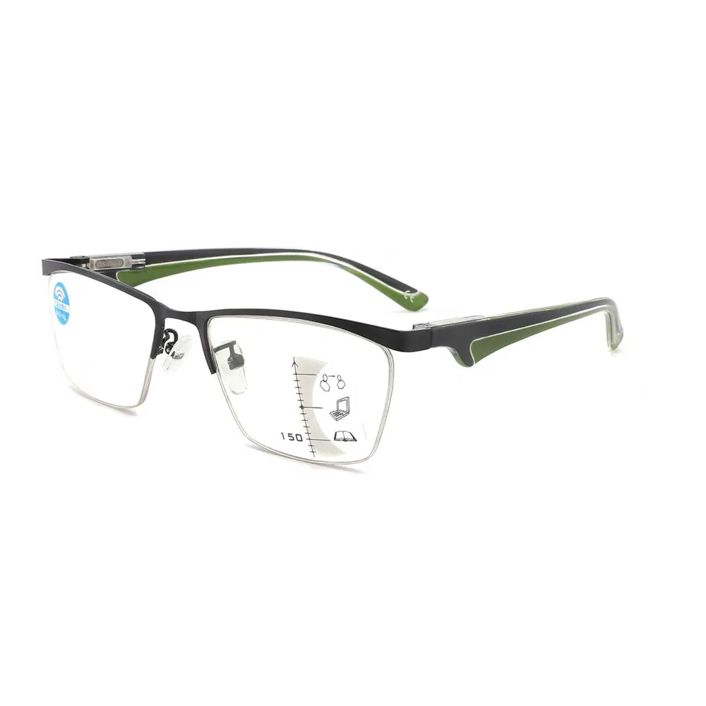 Gd Trendy Design Club-Master Anti-Blue Lens Unisex Metal Reading Glasses