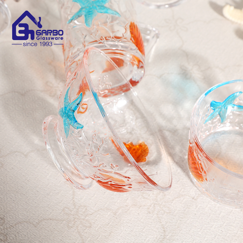 Color Printing Cartoon Ocean Glass Bowl Fashionable Salad Serving Glassware