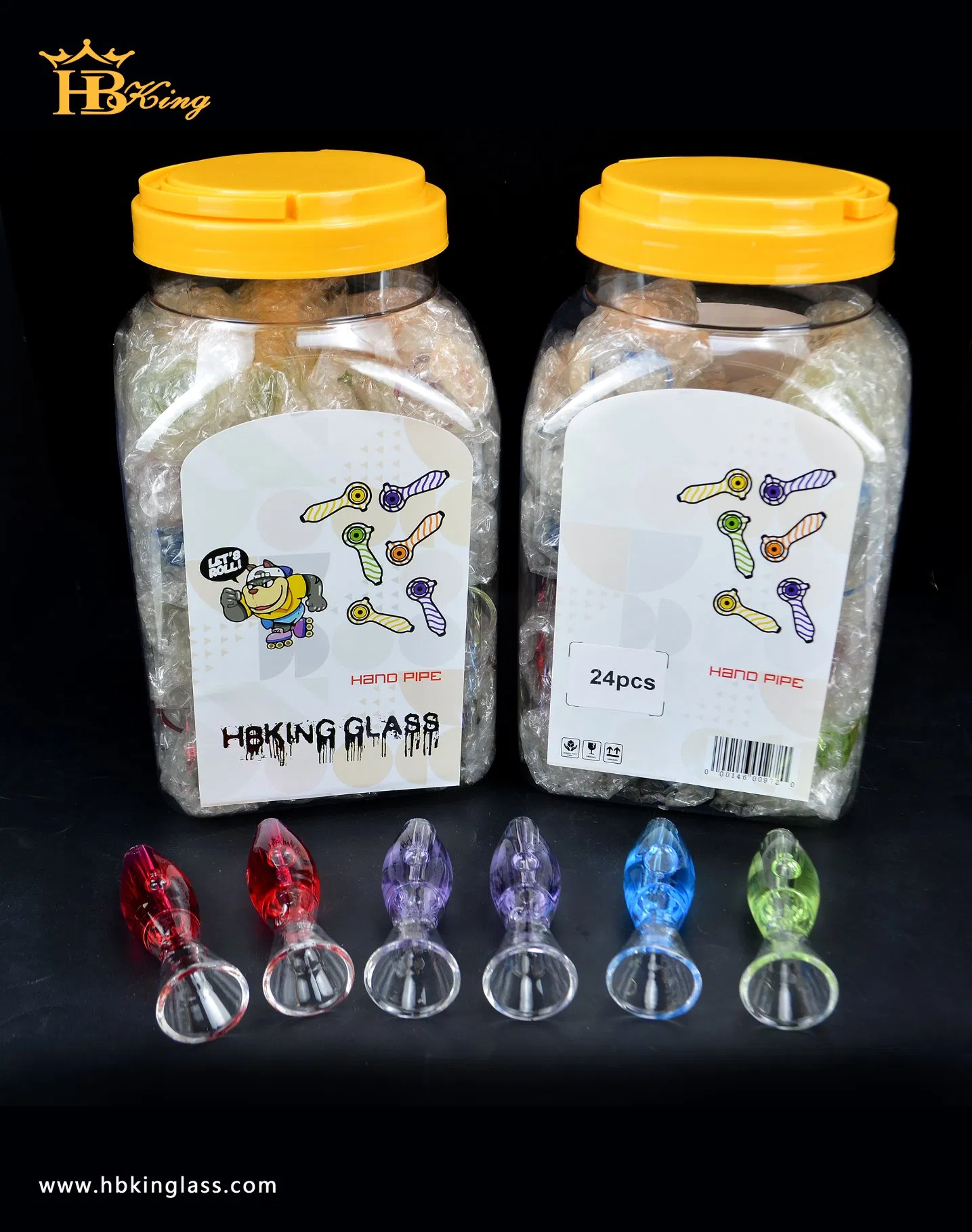 3.9'' Colorful Glass Glycerin Hand Pipe 24PCS/Can Mini Size Glass Water Pipe