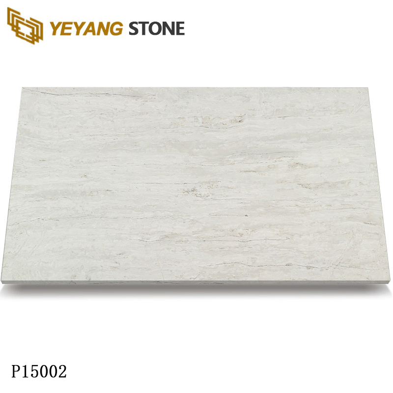 Beige Grey Quartz Slab for Countertops/Backsplashes/ Walls/Flooring