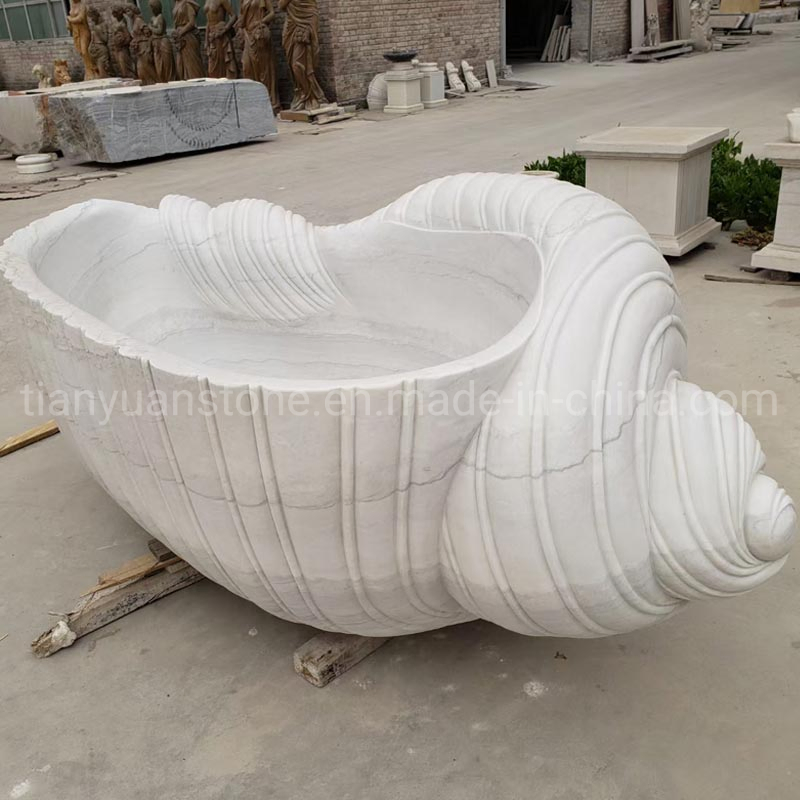 Мраморная ванна в форме раковины ручной работы