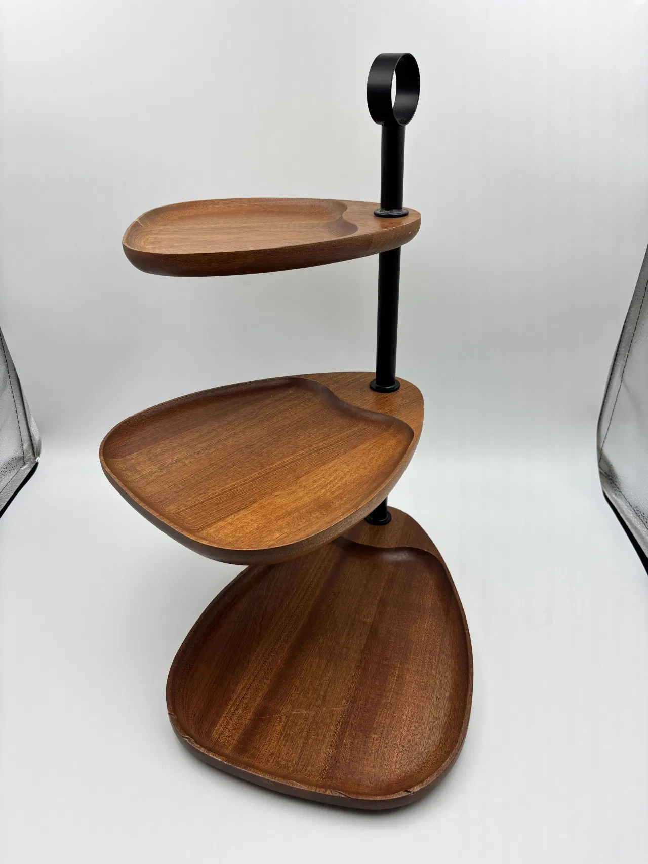 Elegant Acacia Wood Cupcake Tower Stand for Events