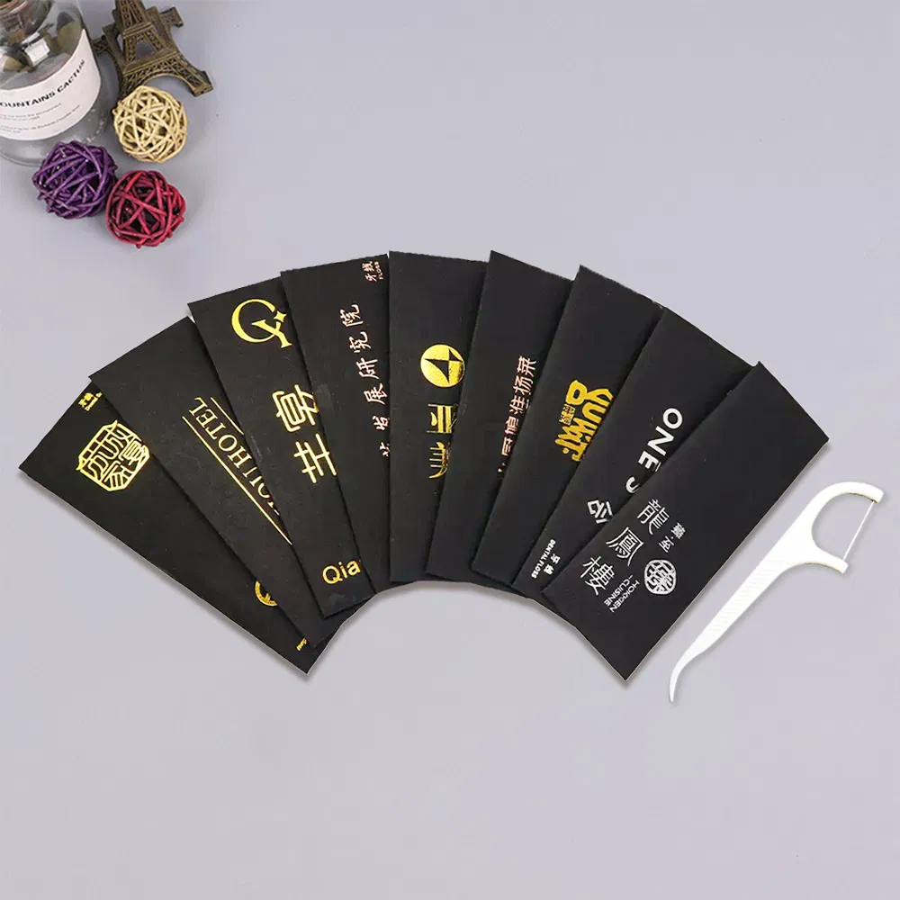Custom Disposable Flat Dental Floss Pick Sticks Individually Wrapped 2 in 1 Y Shape Plastic Dental Floss with Logo