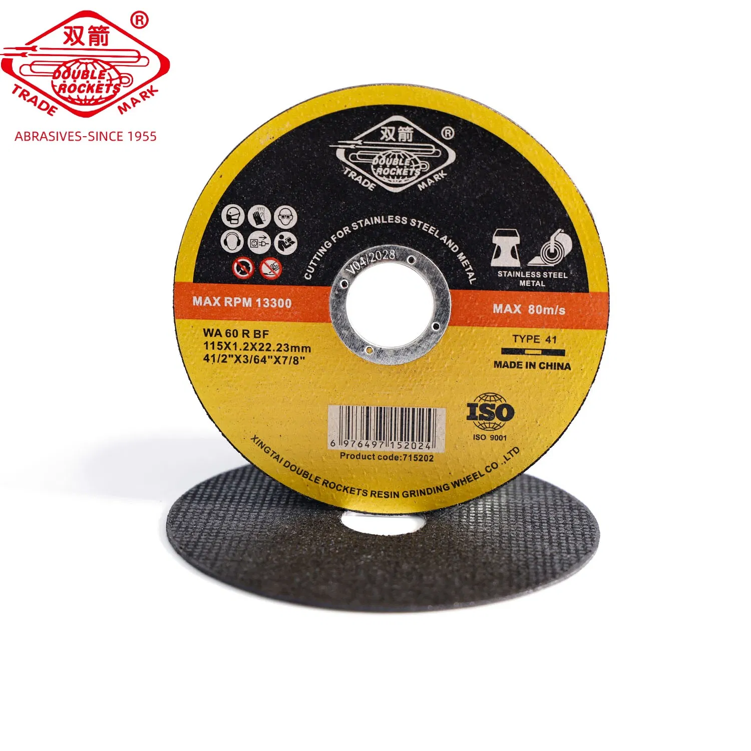 Sharp and Durable 4.5" Inch 115mm Cutting Disc for Metal Stainless Steel Inox Iron Abrasive Grinding Wheel Factory Angle Grinder Cut off Tool