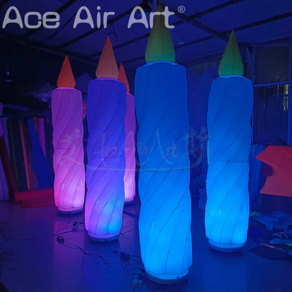 Giant LED Inflatable White Candle Christmas Decoration with Air Blower for Outdoor Events and Advertising