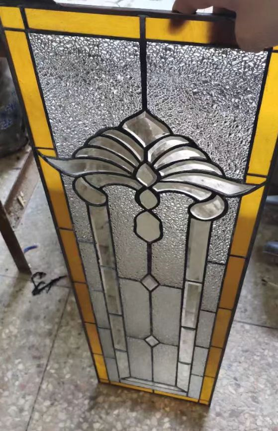 Custom Clear Bevelled Stained Glass Window Panel for Home