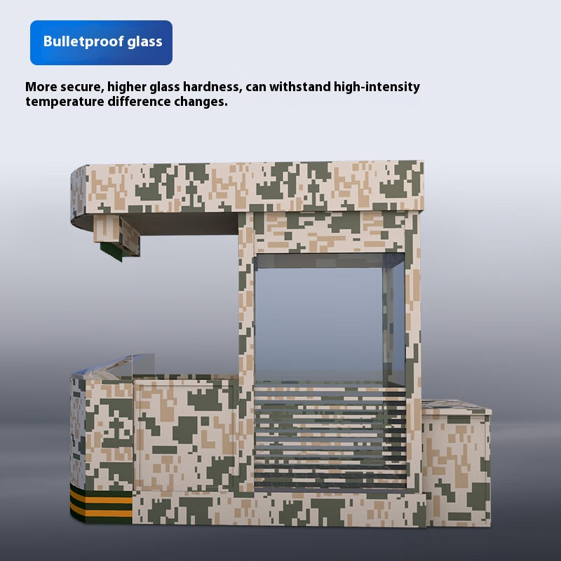 Mall, School Camouflage Steel Structure Guard Booth with High-Hardness Exterior Walls