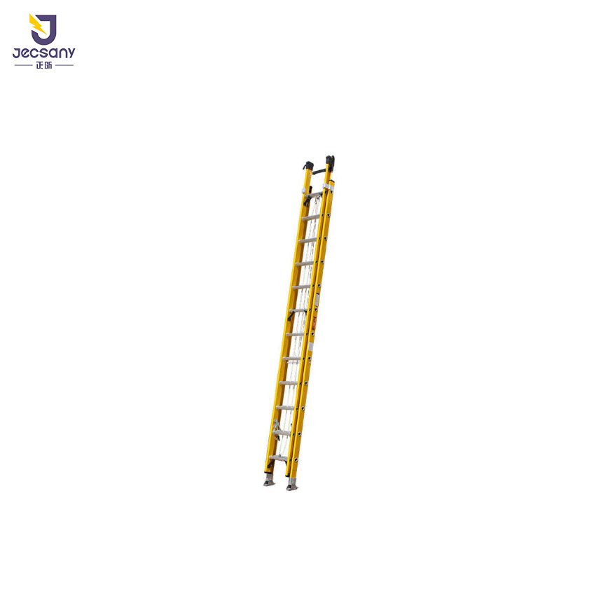 12FT Extension Ladders Fiberglass Foldable Ladder with FRP Slip-Resistant Feet