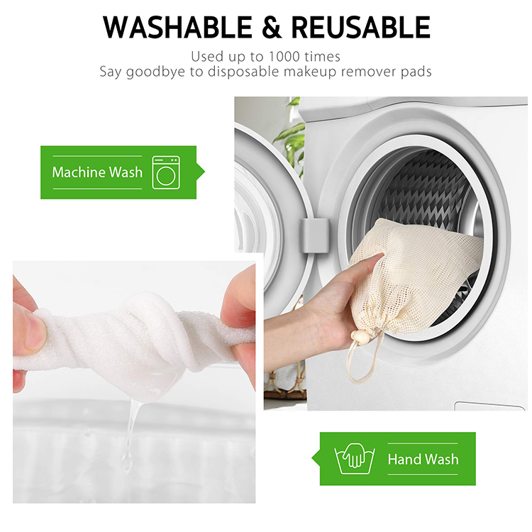 Biokleen Washable Reusable Bamboo Makeup Remover Pads Breathable Make up Removal Cotton Pad