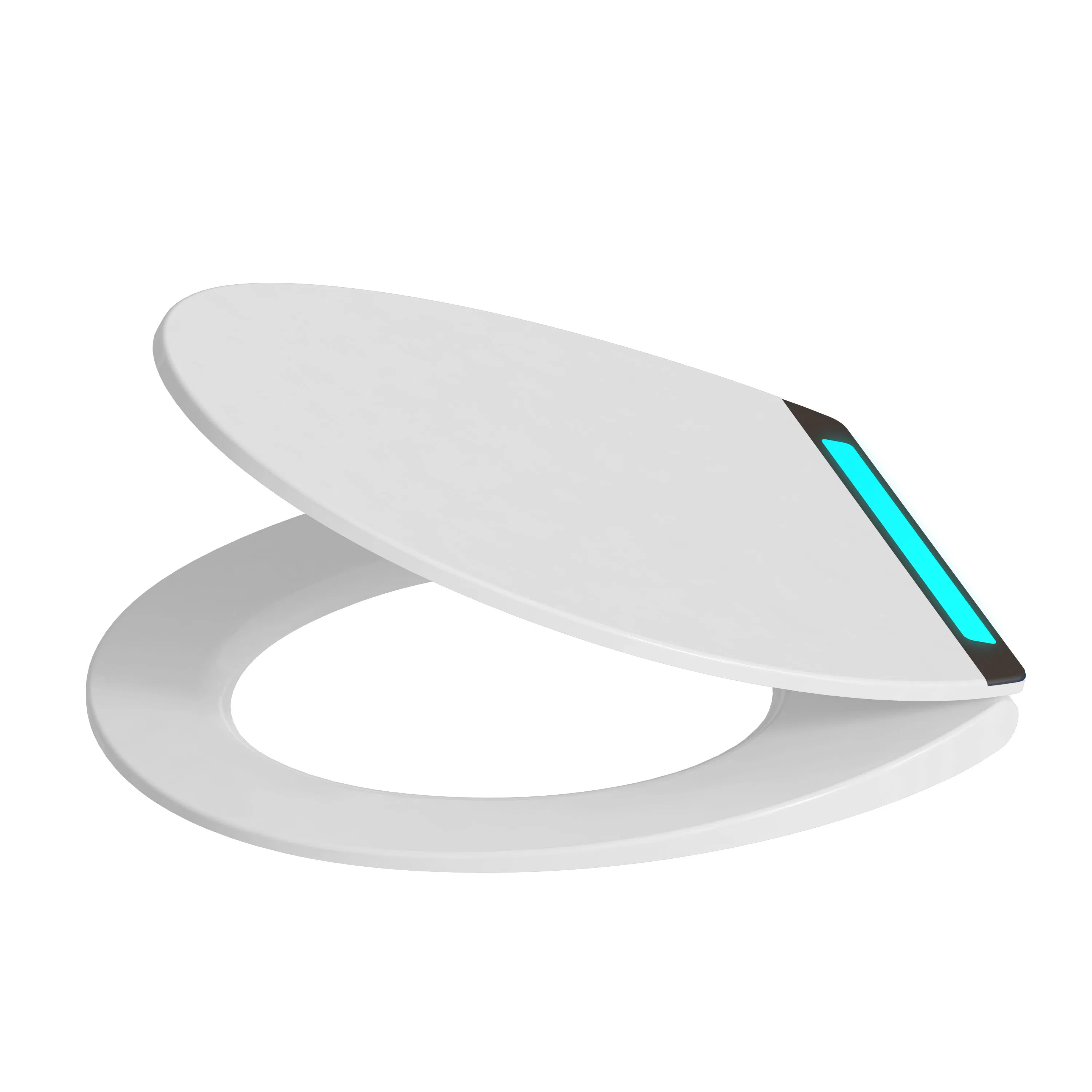 Modern Luminous Urea Soft Close Thin Toilet Seat with Sensor of Light and Sound