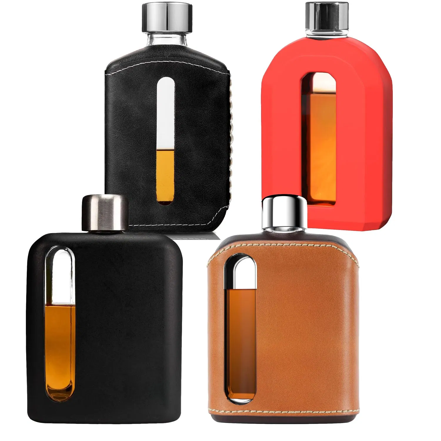 Portable Leakproof Stay Fresh Lead-Free Glass Hip Flask for Convenient Cleaning for Cambodia Tennent's Lager Riegele