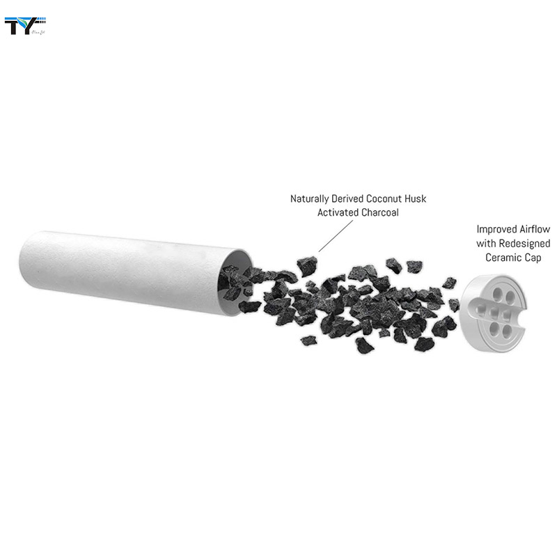 Diameter 6mm Active Charcoal Ceramic Caps Smoking Pipe Tubes Filters