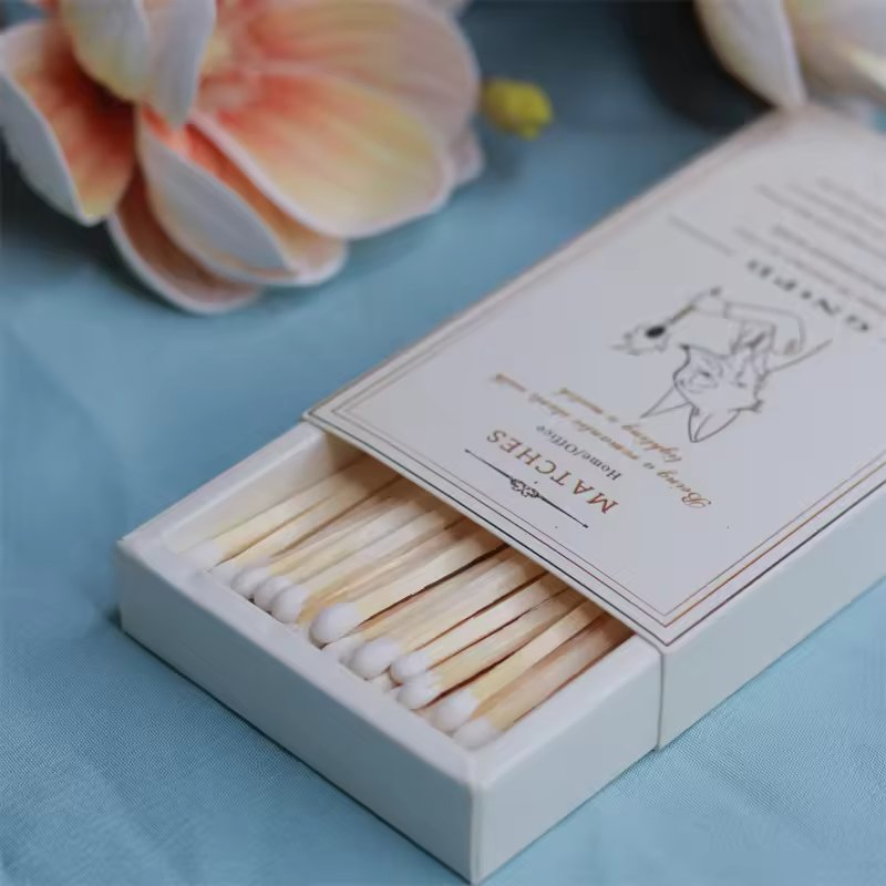 Factory Wholesale Customize Logo Boxed Matches with Wooden Stick White Matches for Cigar Candle Matches Box