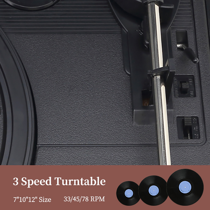 Multi-Function Retro Record Suitcase Turntable Gramophone Player Am FM Radio