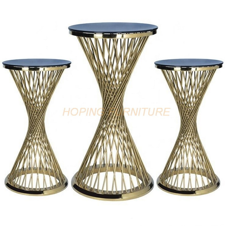 Wedding Flower Stand Arrangement Table Centerpiece Metal Gold Plating Geometric Road Lead for Party