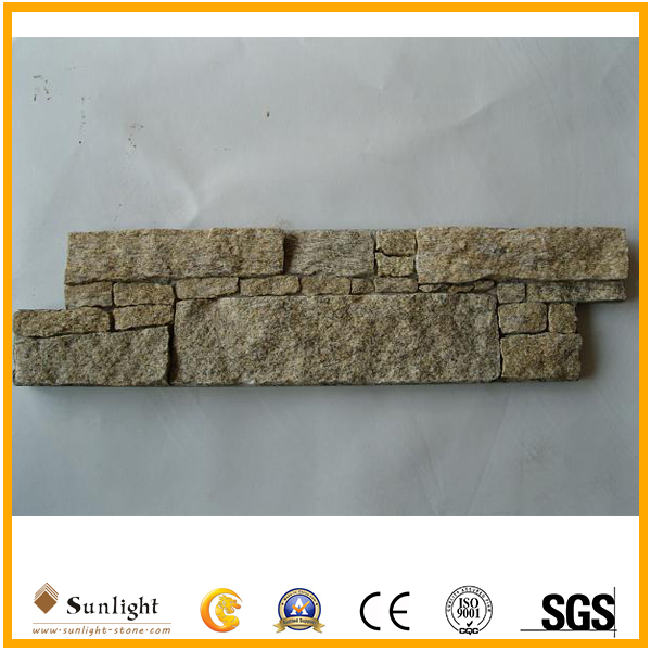 Yellow Natural Rusty Slate Veneer Culture Stack Stone for Wall Cladding