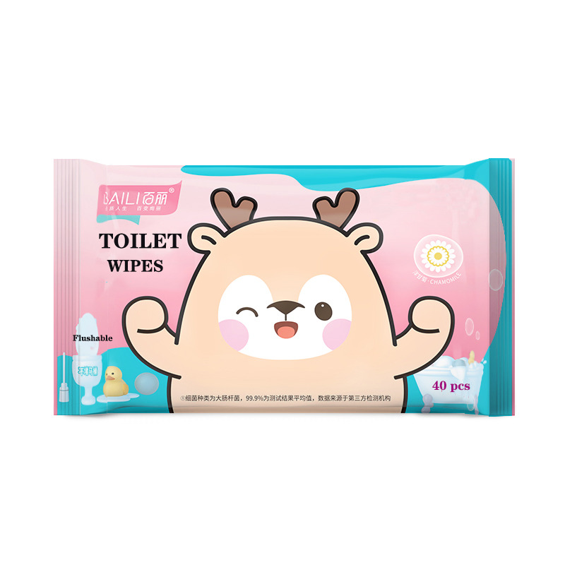 High Quality Custom Logo Soft Organic Toilet Wipes Flushable Portable Wet Toilet Paper