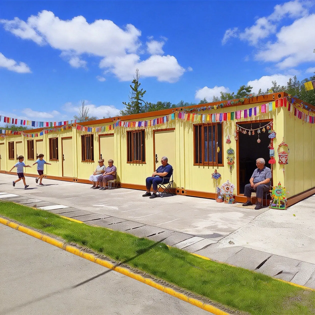 After War Rebuild Fast Built Container House Modular House for Temporary Residence Settlement Prefabricated House