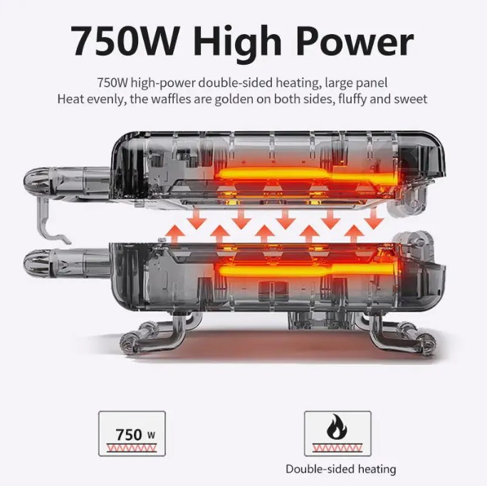 Portable Household Breakfast 3 in 1 Sandwich Maker Doughnuts Biscuits Waffle Machine with Interchangeable Waffle Plates Sandwich Maker