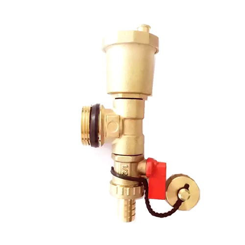 Brass Air Vent Valve with Tee and Beer Valve for Heating Manifold