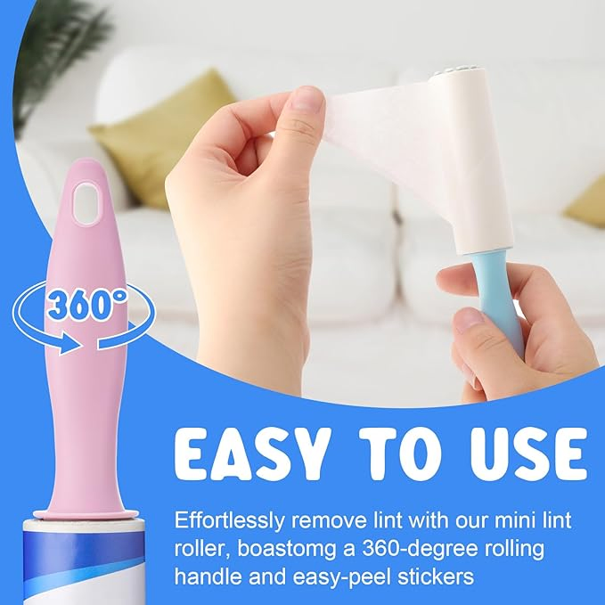 Custom Mini Manual Hair Lint Remover Plastic Sticky Roller for Travel Cleaning Effective Dust Wiping Clothes Furniture Pets Dogs