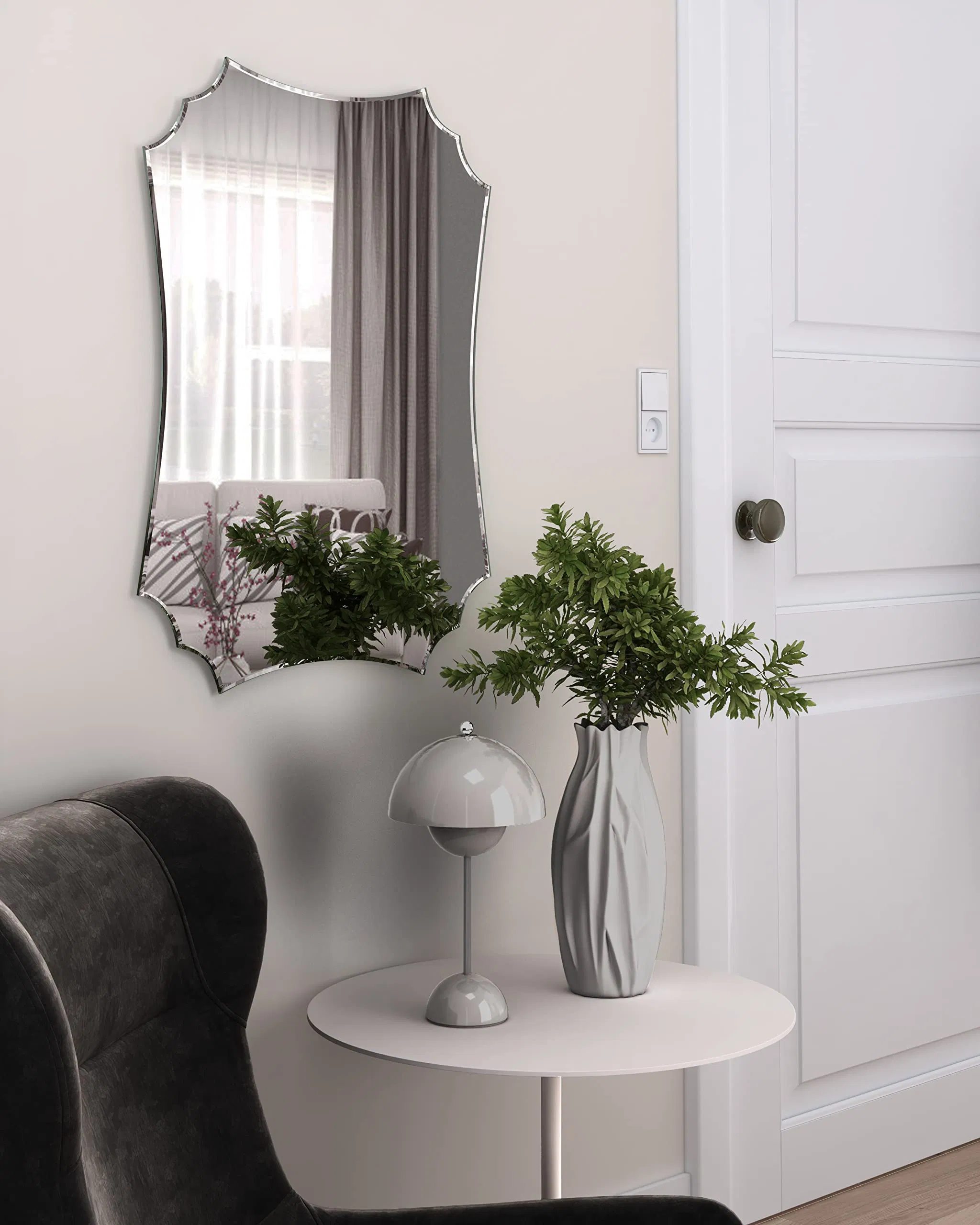 Well Designed Customized Shaped Irregular Wall Mounted Hotel Home Decoration Beveled Frameless Mirror